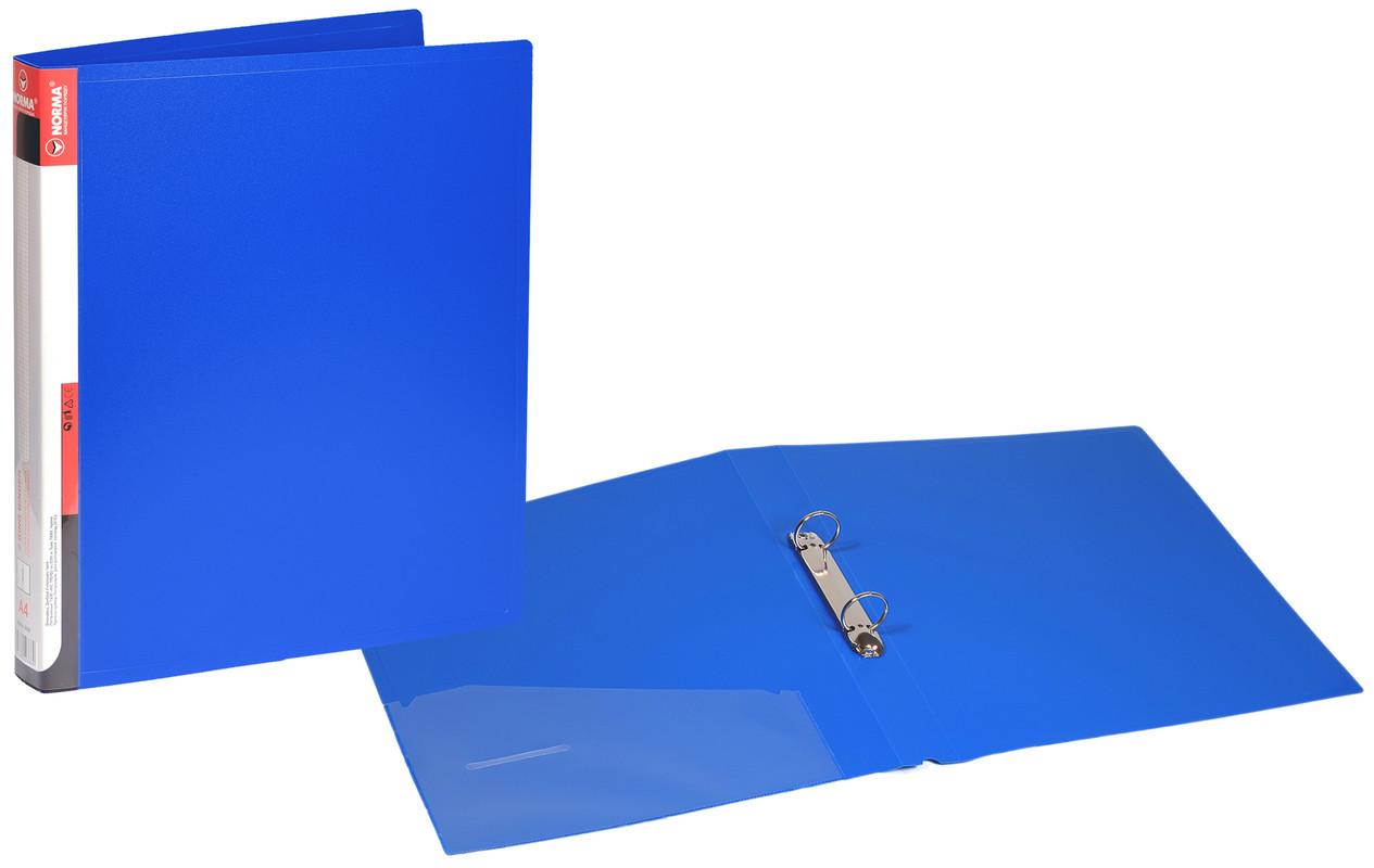 Папка на кільцях NORMA (5038-02N), на 2 кільця, PP, 700мкм, A4 з кишенею, синя